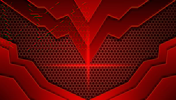 Abstract dark Red Futuristic Gaming Background with a hexagon pattern , dark Red geometric background  for banner or Offline stream, gaming background template vector
