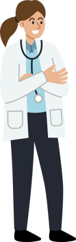 The female doctor is diagnosing and explaining png