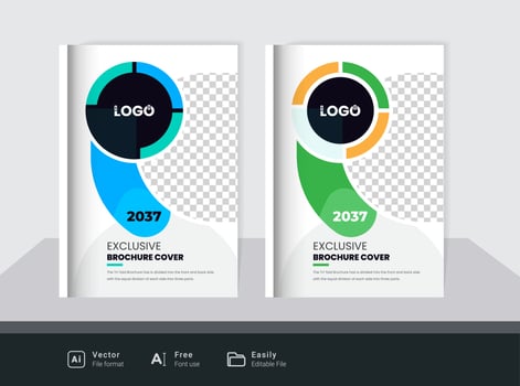 Colorful modern business brochure cover design template vector