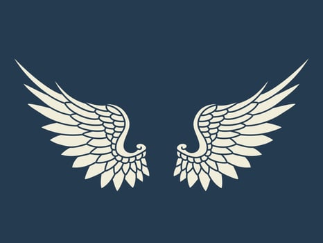 Vector logo icon white angel wings