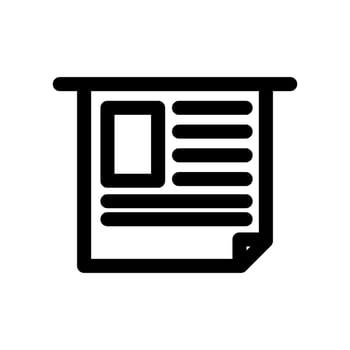 Newspaper icon isolated on black. Newspaper symbol suitable for graphic designers and websites on a white background. vector