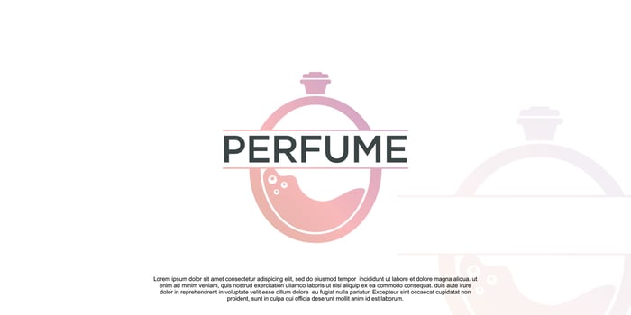 Perfume logo design with creative concept Premium Vector