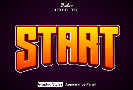 start text effect with graphic style and editable. vector