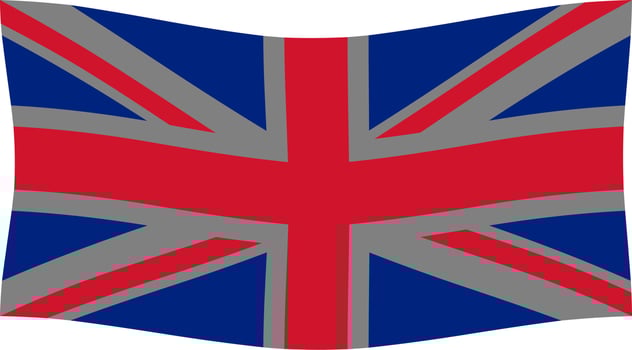 warped metal union jack vector