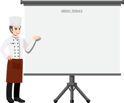 Professional Chef working character design clipart png