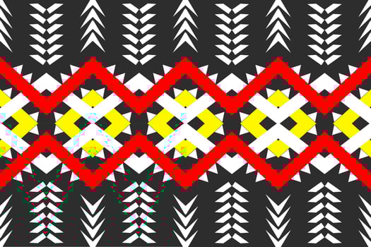 Traditional ethnic geometric fabric seamless pattern vector