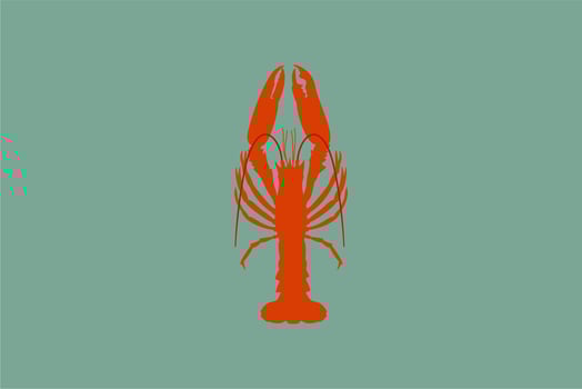 Lobster silhouette. Red crawfish. vector