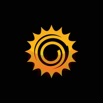 Sun Vector isolated summer icon design. Vector yellow sun symbol