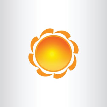 Sun Vector isolated summer icon design. Vector yellow sun symbol