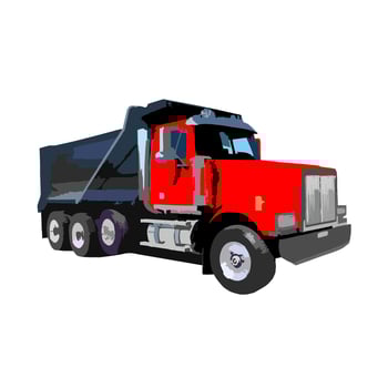 classic heavy truck logo emblems and badges. Truck with trailer and tip truck vector