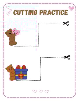 Printable Valentine's Day Cutting Practice vector