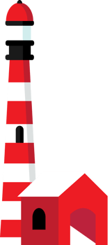Red Lighthouse Flat Icon Design png