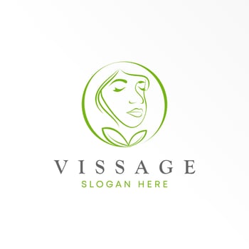 unique Woman face with Leaves image graphic icon logo design abstract concept vector stock. Can be used as a symbol related to Salon or beauty.
