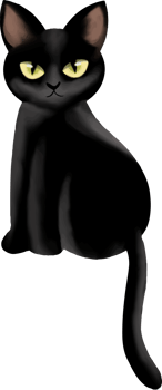 black cat watercolor design png