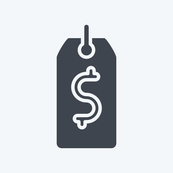 Icon Price Tag. related to Contactless symbol. glyph style. simple design editable. simple illustration vector