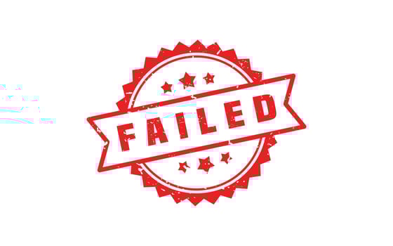 FAILED rubber stamp with grunge style on white background vector