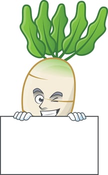 Daikon cartoon character style vector