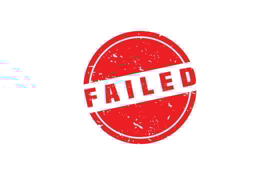FAILED rubber stamp with grunge style on white background vector