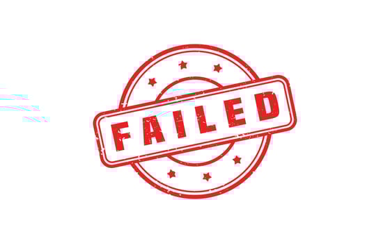 FAILED rubber stamp with grunge style on white background vector