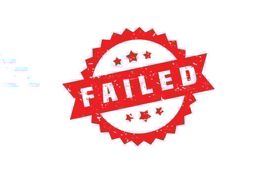 FAILED rubber stamp with grunge style on white background vector