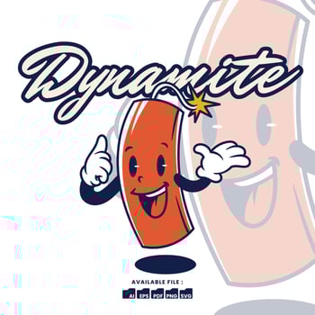 Vector vintage retro mascot character logo a Dynamite