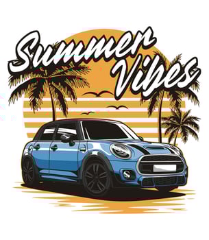 Summer Vibes Car vector