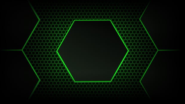 hexagon abstract green dark background vector
