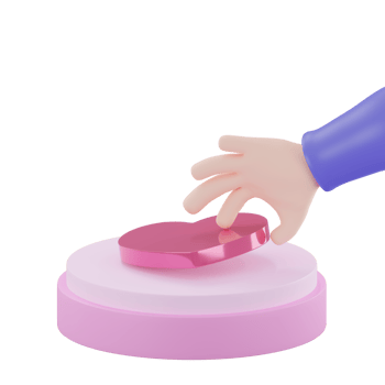 3D rendering hand holding a heart shaped balloon for valentine day png