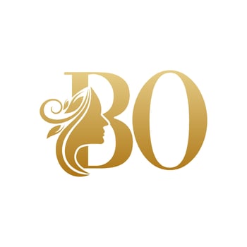Initial BO face beauty logo design templates vector