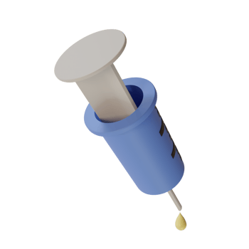 3d rendering cute cartoon illustration of blue medical injection for ui ux icons png
