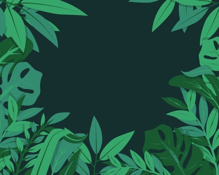 Cartoon tropical foliage background vector
