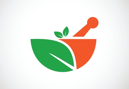 Modern Medical and health care center Ayurvedic logo design, Vector illustration