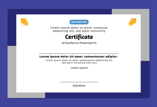 Certificate for Achievment vector