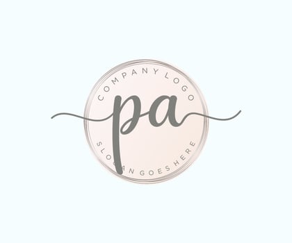 Initial PA feminine logo. Usable for Nature, Salon, Spa, Cosmetic and Beauty Logos. Flat Vector Logo Design Template Element.