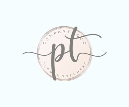 Initial PT feminine logo. Usable for Nature, Salon, Spa, Cosmetic and Beauty Logos. Flat Vector Logo Design Template Element.