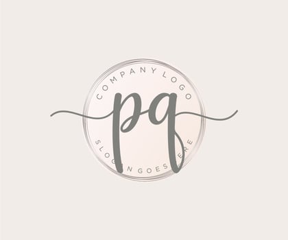 Initial PQ feminine logo. Usable for Nature, Salon, Spa, Cosmetic and Beauty Logos. Flat Vector Logo Design Template Element.