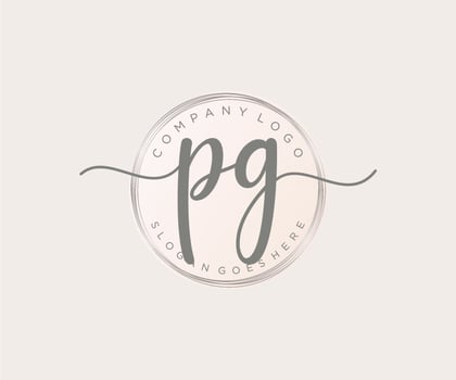 Initial PG feminine logo. Usable for Nature, Salon, Spa, Cosmetic and Beauty Logos. Flat Vector Logo Design Template Element.