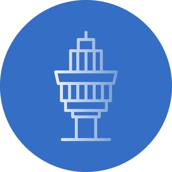 Control Tower Vector Icon Design