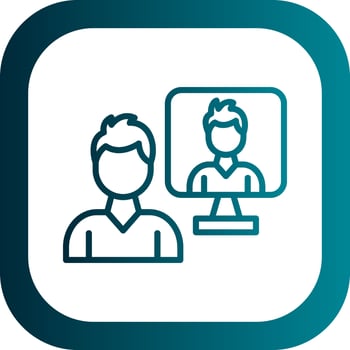 Online Conference Vector Icon Design