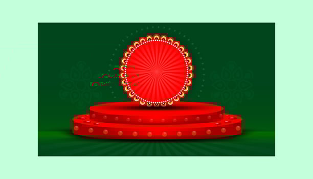 Stage design, green stage creative design vector