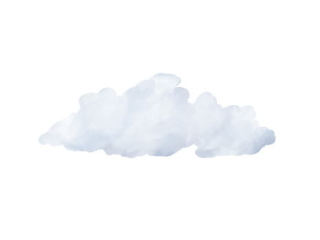 set of realistic color shade cloud illustration on transparency background png