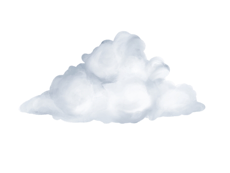set of realistic color shade cloud illustration on transparency background png