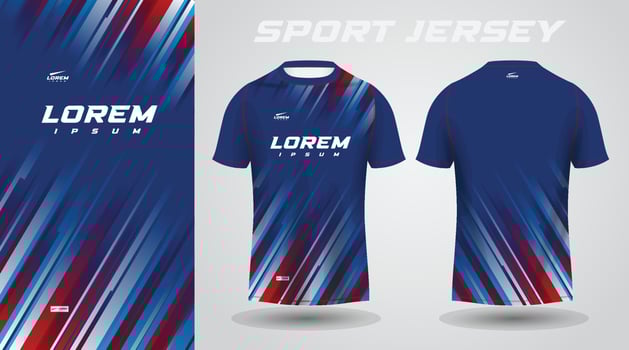 red blue shirt sport jersey design vector