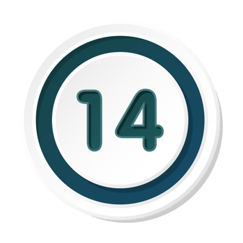 Bullet with number 14 png