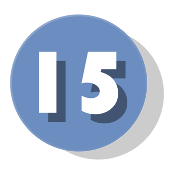 Bullet with number 15 png