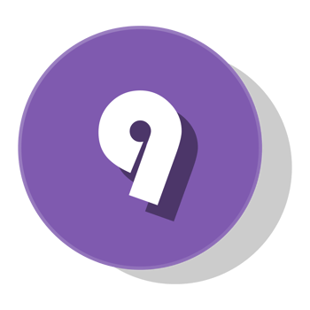 Bullet with number 9 png