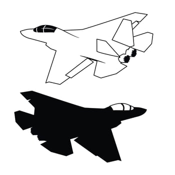 modern stealth jet fighter vector design