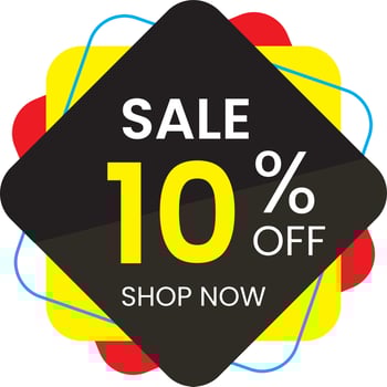 10 percent off, Discount stickers set for shop, Free Vector