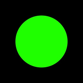 Yellow solid dot on black background. Isolated yellow dot. vector