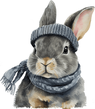 Watercolor Easter Bunny Portrait Illustration png